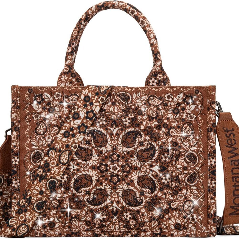 Sparkly Tote Bag Paisley Top Handle Satchel Handbags